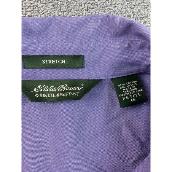 Eddie Bauer Women's Petite M Purple Long Sleeve Button Down Shirt Top - Picture 3 of 12
